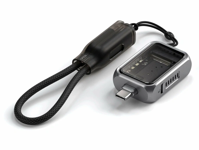 Бокс внешний для жесткого диска Satechi Mini NVMe SSD USB4 Enclosure. Цвет: серый