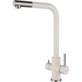 Смеситель GRANFEST GRANFEST QUARZ Смеситель для кухни, Г-образный, кран под фильтрованную воду, белый GF-Z-5421 white