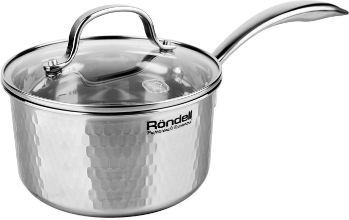 Ковш Rondell RainDrops RDS-1292, 1.7л, с крышкой, стальной