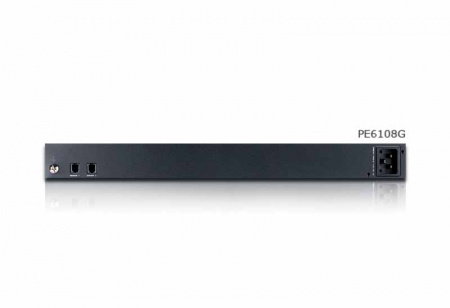 ATEN PE6108G-ATA-G Устройство распределения питания, с управлением, 10A, 2.4kW, 8 портов, 1 банк, IP доступ, ввод C20, 8*C13;монитор. V / A / кВт / кВт·ч по банку/устройству;вкл/выкл по портам;без шнуров