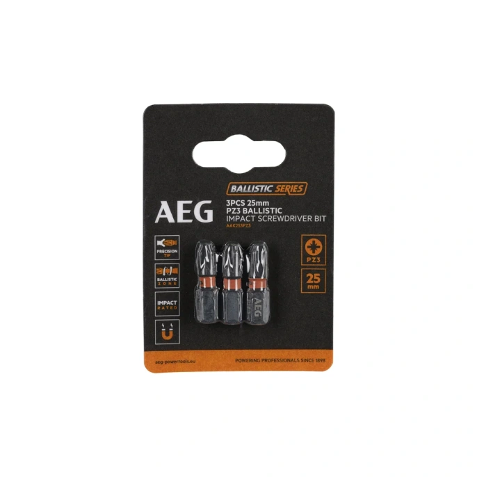 Биты ударные AAK253PZ3 (3 шт; PZ3; 25 мм) AEG 4932479172