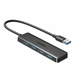 Хаб UGREEN CM219-35574 4x USB-A 3.0, порт питания Type-C, с кабелем 1m, Black вход: 4x USB-A, выход: 1x4x USB-A, скорость передачи: до 5Gpbs