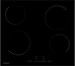 Электрическая варочная поверхность Krona CORTO 60 BL, конфорок: 4 шт.,  стеклокерамика,  независимая, черный