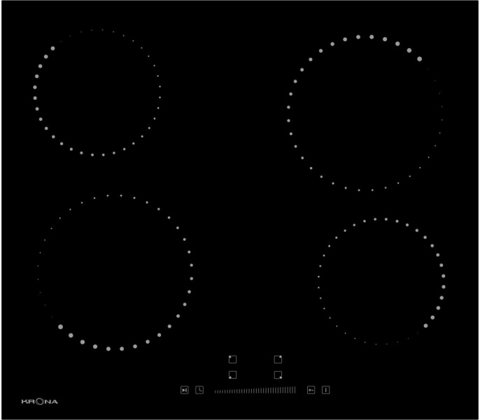 Электрическая варочная поверхность Krona CORTO 60 BL, конфорок: 4 шт.,  стеклокерамика,  независимая, черный