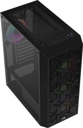 Корпус ATX Aerocool Hive-G-BK-v2, Midi-Tower, без БП,  черный [accm-pv27043.11]