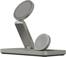 Беспроводное зарядное устройство Magssory WCH016 Yoga Титан WCH016t 3 в 1, для Apple, 23 Вт, совместимость с Qi и Qi2, регулируемый угол наклона и мощное