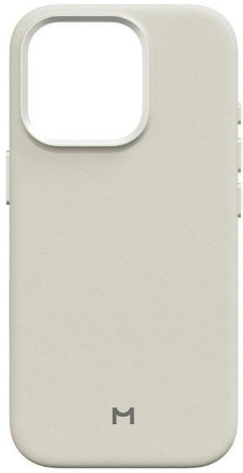 Чехол для смартфона Magssory Eco Leather Case CLT028 для iPhone 16 Pro Слоновая Кость CLT028i выступающий бортик для камеры, интегрированная рамка и кнопки из алюминия, поддержка MagSafe аксессуаров, материал: экокожа, внутренняя отделка из переработан