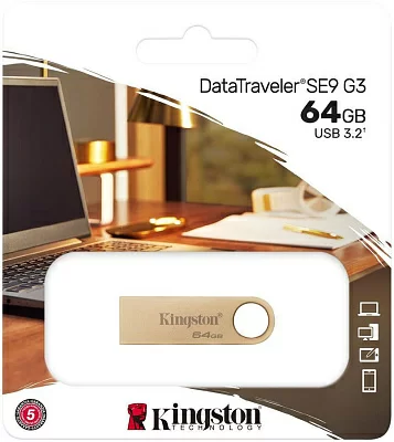 Накопитель Kingston DataTraveler SE9 G3 DTSE9G3/64GB USB3.3 Flash Drive 64Gb (RTL)
