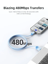 Кабель USB A CABLETIME CAP1L (CT-AMCM6A-PBW2) 2 м, черный, USB-A на USB-C для быстрой зарядки смартфонов
