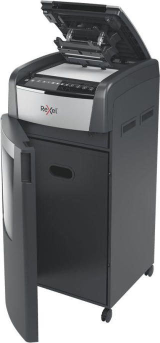 Шредер Rexel Optimum AutoFeed 600X черный с автоподачей секр.P-4 фрагменты 600лист. 110лтр. скрепки скобы пл.карты 2020600XEU