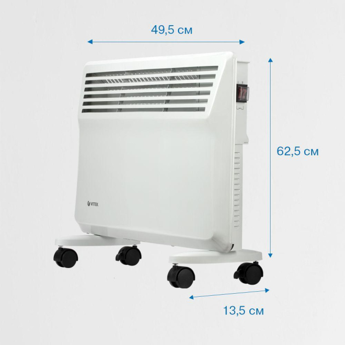 Конвектор VITEK VT-2176,  1600Вт,  белый [2176-vt-01]