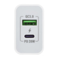 Сетевое З/У/ Сетевое З/У GoPower GPQC08 1USB+1Type-C 20W QC3.0 белый (00-00028401)
