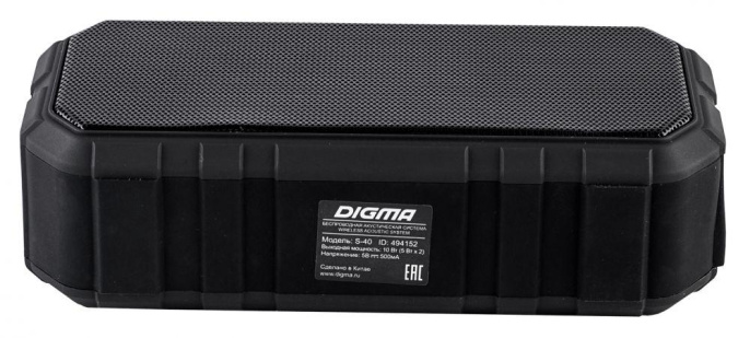 Колонка портативная Digma S-40, 10Вт, черный [sp4010b]