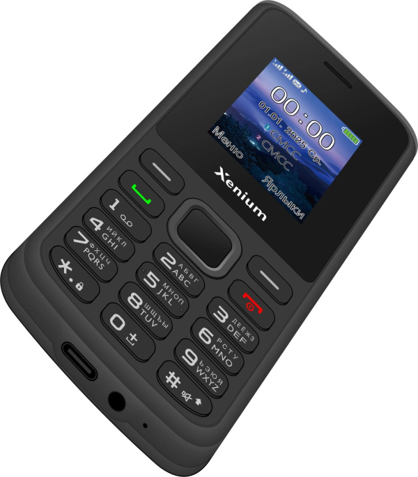 Мобильный телефон Xenium 175 X черный моноблок 2Sim 1.77" 128x160 Nucleus GSM900/1800 MP3 FM