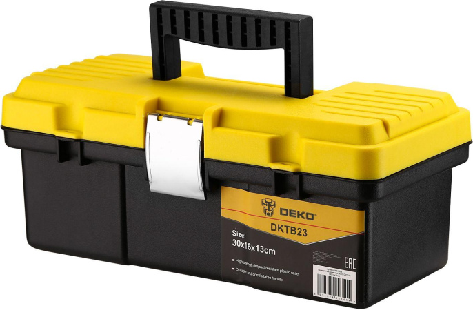 Ящик для инструментов Deko DKTB23 1отд. 4карм. желтый/черный 065-0828