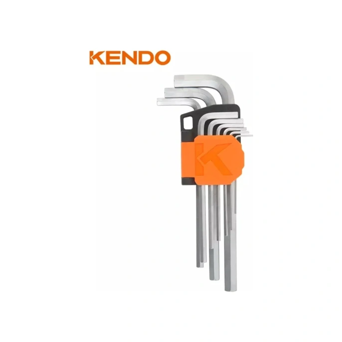 Набор шестигранных ключей KENDO без шара 9 шт с удлиненной ручкой 20733