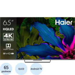 65" Телевизор HAIER Smart TV S6 HQLED, 4K Ultra HD, СМАРТ ТВ, Android TV, серый
