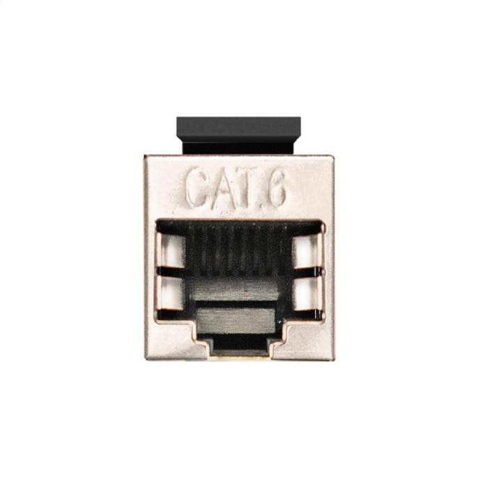Exegate EX297347RUS Модуль проходной ExeGate CP45-KJ-SH-C5e/6 RJ45-RJ45 формата Keystone Jack, Кат.5e/6, экранированный