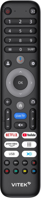 Телевизор LED Vitek 32" VT-32HBS310 Google TV Frameless черный HD 60Hz DVB-T DVB-T2 DVB-C DVB-S DVB-S2 USB WiFi Smart TV