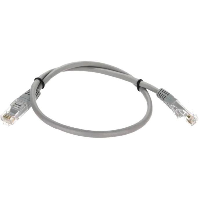 Патчкорд/ Патчкорд литой "Telecom" UTP кат.5е 0,5м серый NA102--0.5M