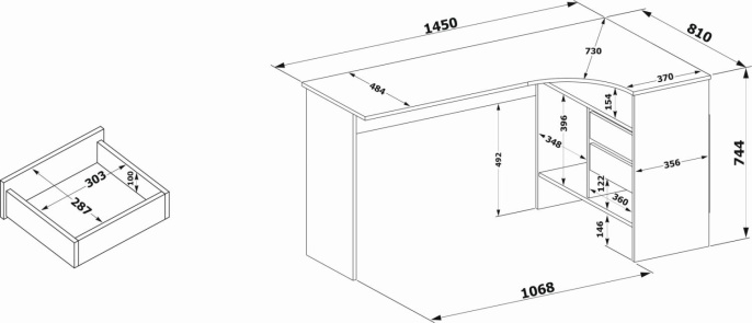 Стол компьютерный Сокол СПм-25 П, ЛДСП, дуб сонома
