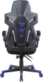 Кресло игровое Oklick 111G, сетка/ткань, до 150кг, черный/синий