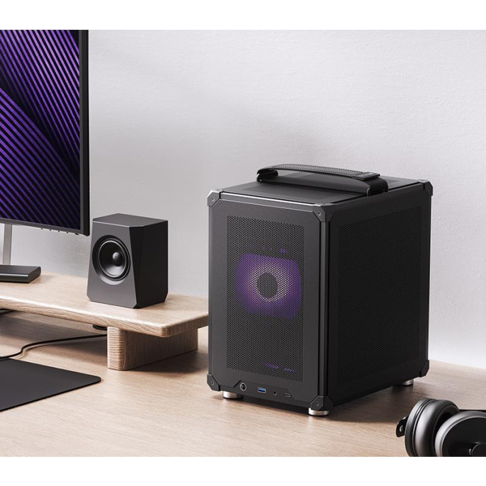 Корпус без блока питания Case JONSBO C6 Handle, Mini-Tower, no fan, 1xUSB-A 3.0 + 1xUSB-C 3.1, mATX, mITX Black (C6 Handle Black)