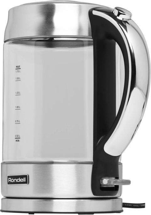 Чайник электрический Rondell 1001-RE-01 1.7л. 2200Вт серебристый корпус: стекло/металл RDE-1001