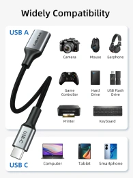 Кабель-адаптер CABLETIME CP60G (CT-CMAF3.0-AG0.15) USB-C Male - USB 3.0 AF OTG, 15 см, передача данных/зарядка, поддержка быстрой зарядки