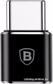 Переходник Baseus CAMOTG-01 Type-C (M) to Micro USB (F), без провода, Black (передача данных, питание устройств, вилка-розетка, 2.4А)