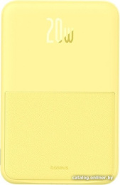 Портативное зарядное устройство Baseus P10064101Y23-00 MagPro Magnetic Bracket Wireless Fast-Charging 5000mAh 20W Lemon Yellow; с кабелем Type-C to Type-C 30cm White