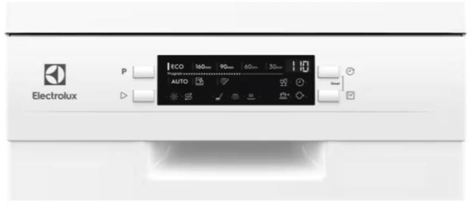Посудомоечная машина Electrolux ESS42220SW, узкая, напольная, 44.6см, загрузка 9 комплектов, белая