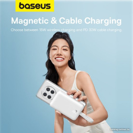 Портативное зарядное устройство Baseus P1002210B223-00 Magnetic Mini Wireless Fast Charge Type-C Edition 10000mAh 30W Stellar White (PPCXM10T)