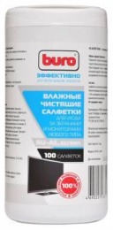Влажные салфетки Buro BU-All_screen,  100 шт (туба) для экранов мониторов/плазменных/ЖК телевизоров/ноутбуков