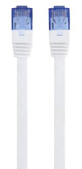 Патч-корд HAMA UTP, кат.6, 5м, 4 пары, многожильный, белый, плоский flat
