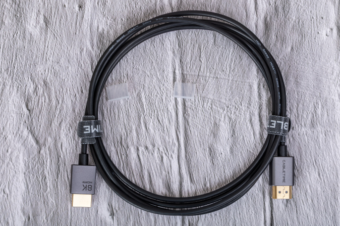 Кабель CABLETIME CH14L (CT-SHD8K-AG2) 2 м, 8K SLIM HDMI 2.1, позолоченный, 8K/60 Гц, черный