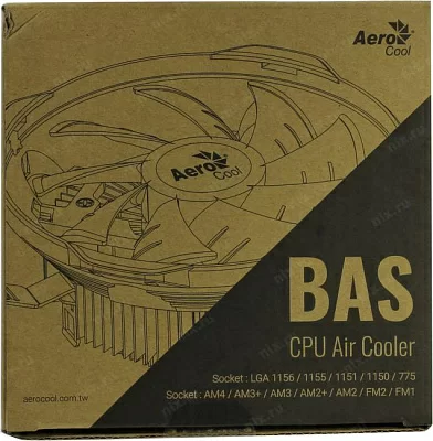 Охладитель Aerocool BAS AUG (4пин 775/1155/AM4-FM1 14.8-26.3дБ 1000-2000об/мин Al+Cu)