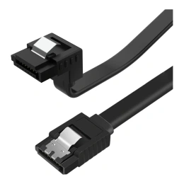 Угловой кабель SATA 5bites EXPRESS, v3.0, 6 Гбит/сек, 0.5м, черный SATA3-7PL50A-BK