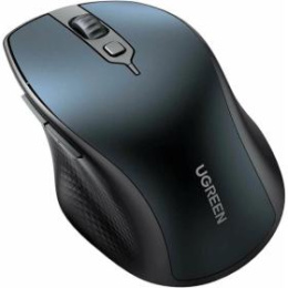 Мышь UGREEN MU101-15807, 1000/1600/2000/4000 DPI, 2.4 GHz&BT, бесшумная, рабочее расстояние 15м, рабочее напряжение: 1,5 В, рабочий ток: 40 мА, щелочная батарея AA (не входит в комплект), совместимые системы: Windows 7/8.1/10/11; macOS 10.5 или новее; Lin