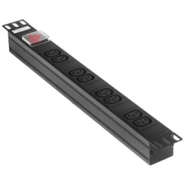 Gembird EHB8-4 Блок 1 вход С14/ 8 выходов C13 с защитой для 19". 16A. 1U