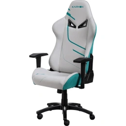 Кресло игровое KARNOX Hero Genie Edition, ткань, до 90кг, топ-ган, регулируемые 1D подлокотники,  зеленый/белый