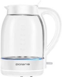 Чайник электрический Polaris PWK 1797CGL 1.8л. 2200Вт белый корпус: пластик/стекло