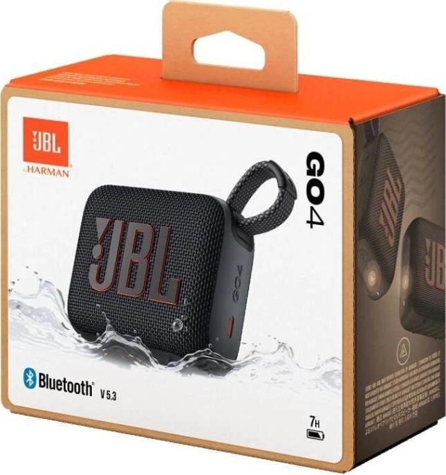 Колонка портативная JBL GO 4, 4.2Вт, черный [jblgo4blk]