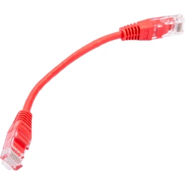 Патч-корд RJ45 - RJ45, 4 пары, UTP, категория 5е, 0.15 м, красный, TWT-45-45-0.15-RD