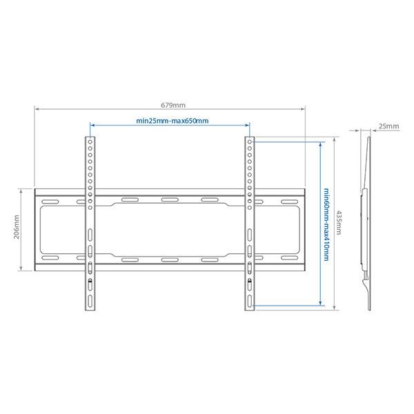 Кронштейн для телевизора Arm Media STEEL-1, 32-90", настенный, фиксированный,  черный [10201]