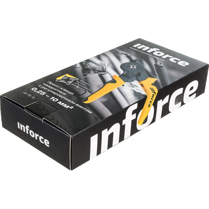 Квадратные пресс-клещи Inforce с регулировочным винтом, 0.25-10 мм2 06-19-12
