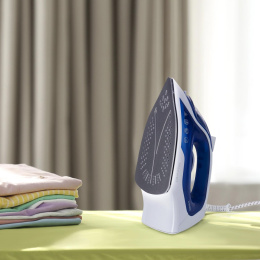 Утюг Maxwell MW-3007,  с паровым ударом,  2400Вт,  белый и синий