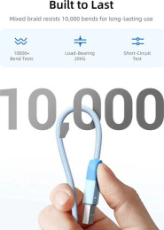 Кабель USB A CABLETIME CAP1H (CT-AMCM6A-PBW1) 1 м, черный, USB-A на USB-C для быстрой зарядки смартфонов