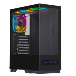 Defender Корпус компьютерный HyperHub Pro черный,ATX,display,TypeC,3fans 25141