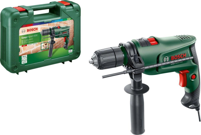 Дрель ударная Bosch EasyImpact 600 600Вт патрон:быстрозажимной реверс кейс в комплекте 0603133020